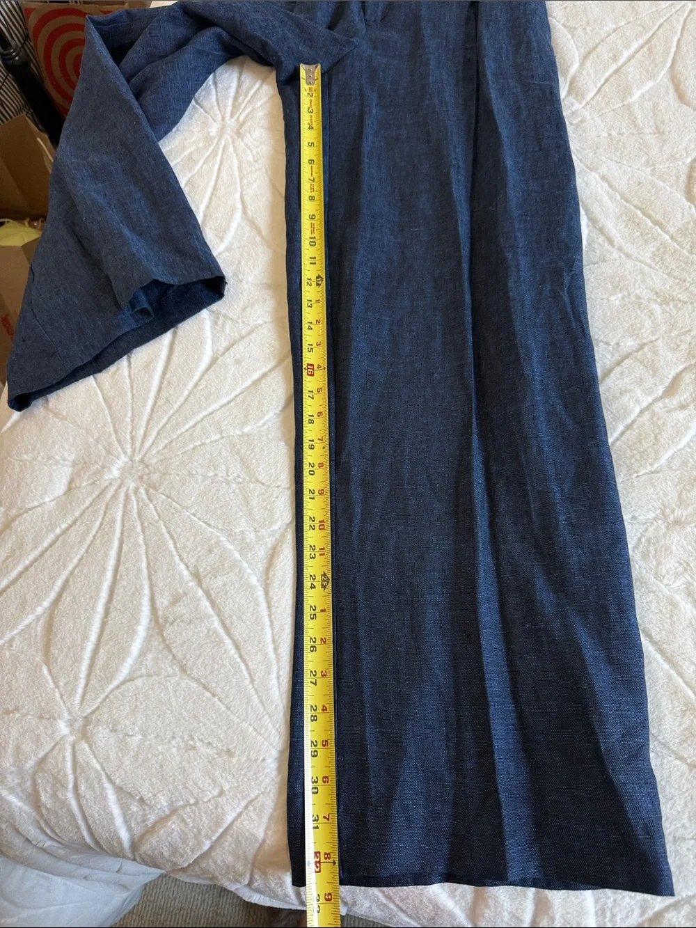 ZARA Sleeveless Navy Double- Breasted 100% linen Vest and Pants Set